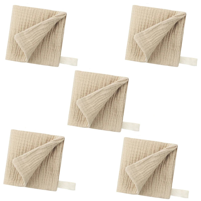 5-Pack Baby Cotton Gauze Washcloths – Soft Burp & Bath Towel