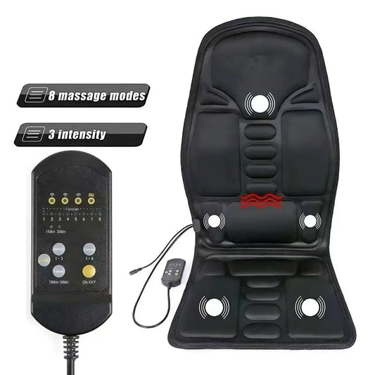 Vibration Massage Seat Cushion for Car Home Use Neck Waist Back Full Body Massage Pad Fatigue Relief Auto Seat Massage Mat Peaceful Pleasures Health and Wellness