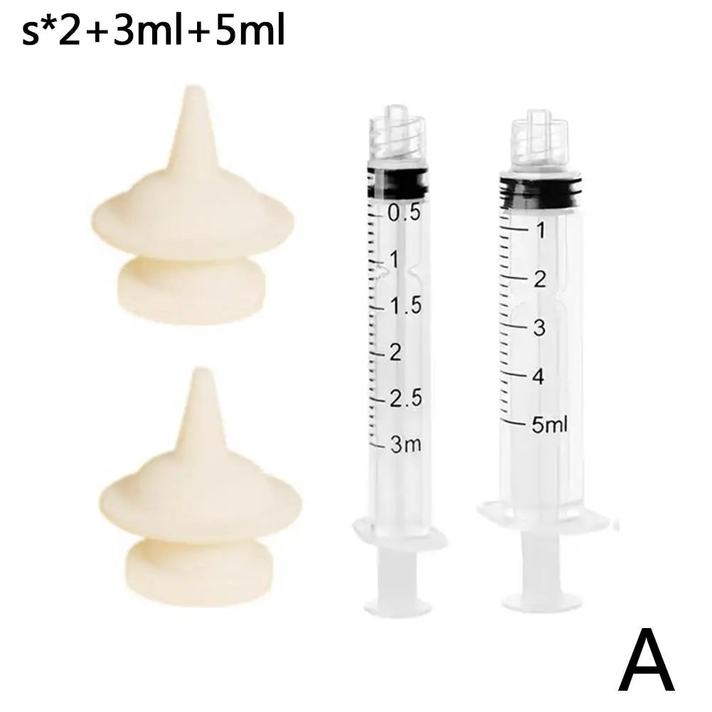 Food Grade Soft Silicone Dogs Cats Feeding Device Detachable Needle Tube Newborn Pets Pacifier Syringe Set Pets Feeder Supplies Peaceful Pleasures Health and Wellness SX2 3ml 5ml