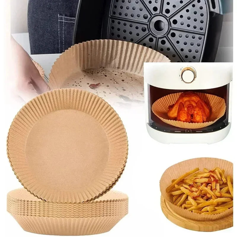 Air Fryer Parchment Paper Liners | Non-Stick, Oil-Proof 50/100 Pcs