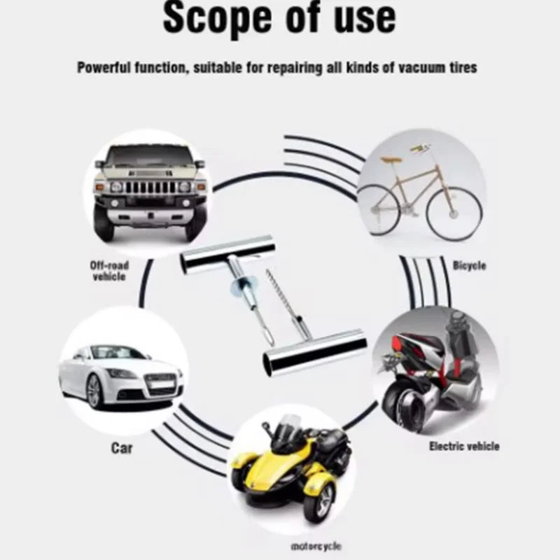 Auto Tire Repair Set Puncture Repair Tools Car Van Motorcycle Bike Emergency Heavy D Uty Tubeless Tire Repair Rivet Set Peaceful Pleasures Health and Wellness