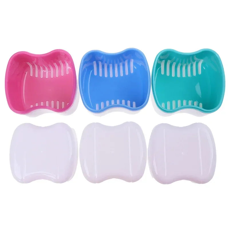 Denture Storage & Cleaning Box | Portable PP Case with Net Denture Storage Case Peaceful Pleasures Health and Wellness