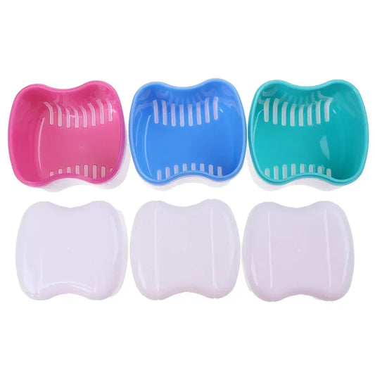 Denture Storage & Cleaning Box | Portable PP Case with Net Denture Storage Case Peaceful Pleasures Health and Wellness
