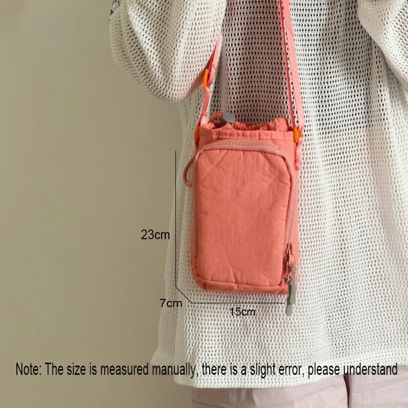 Single shoulder kettle bag, phone bag, waterproof yoga bag, sports outdoor portable bag, drawstring slanted back small bag Peaceful Pleasures Health and Wellness