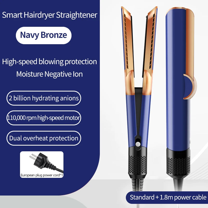 2-in-1 Hair Straightener & Dryer | Negative Ion Flat Iron