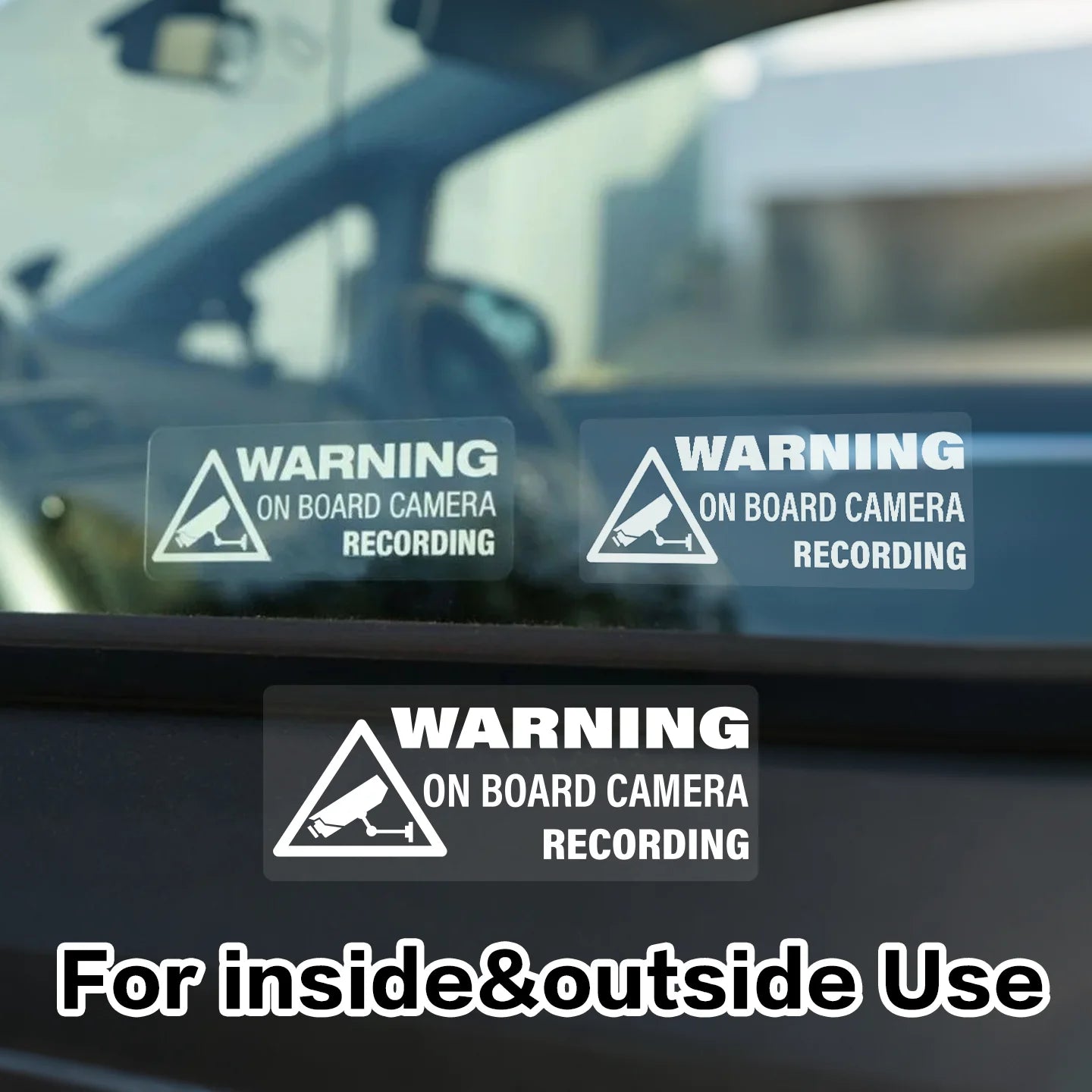 4-Pack Car Camera Recording Warning Stickers | Window Decals