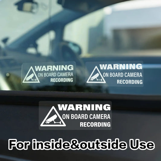 4-Pack Car Camera Recording Warning Stickers | Window Decals Car Window Decal Peaceful Pleasures Health and Wellness