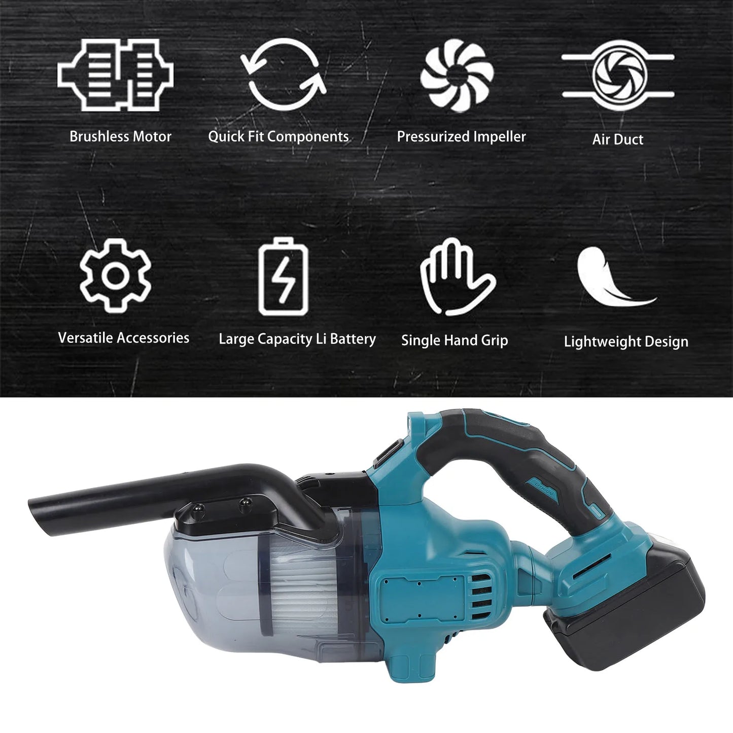 18V Car Vacuum Cleaner Cordless BL18 Series Battery Powered 125AW