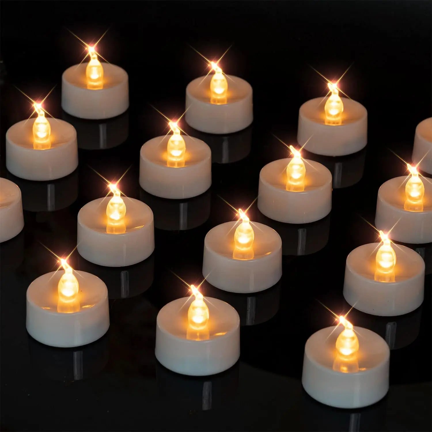Candles 12/24 Pack Warm Yellow Flameless LED Tea Lights Battery Operated 200+Hours For Aniversary Wedding Home Table Decoration Peaceful Pleasures Health and Wellness