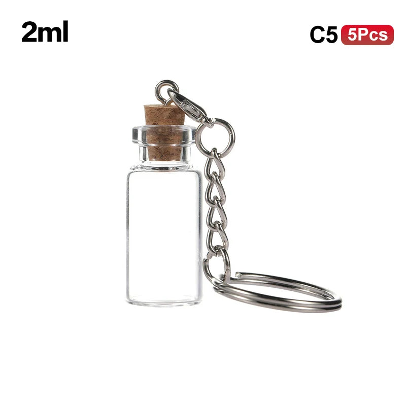 Mini Cork Glass Bottles 2ml for DIY Wishing Jars | 1 or 5 Pack