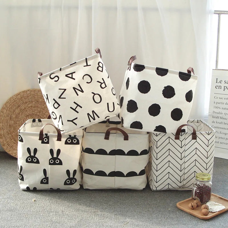 Foldable Cotton Linen Laundry Basket & Storage Organizer Bin Foldable Laundry Hamper Peaceful Pleasures Health and Wellness