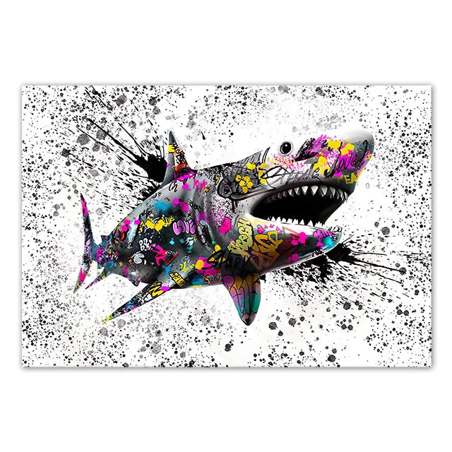 Graffiti Street Art Canvas Print | Love Kiss Hand Gestures Poster