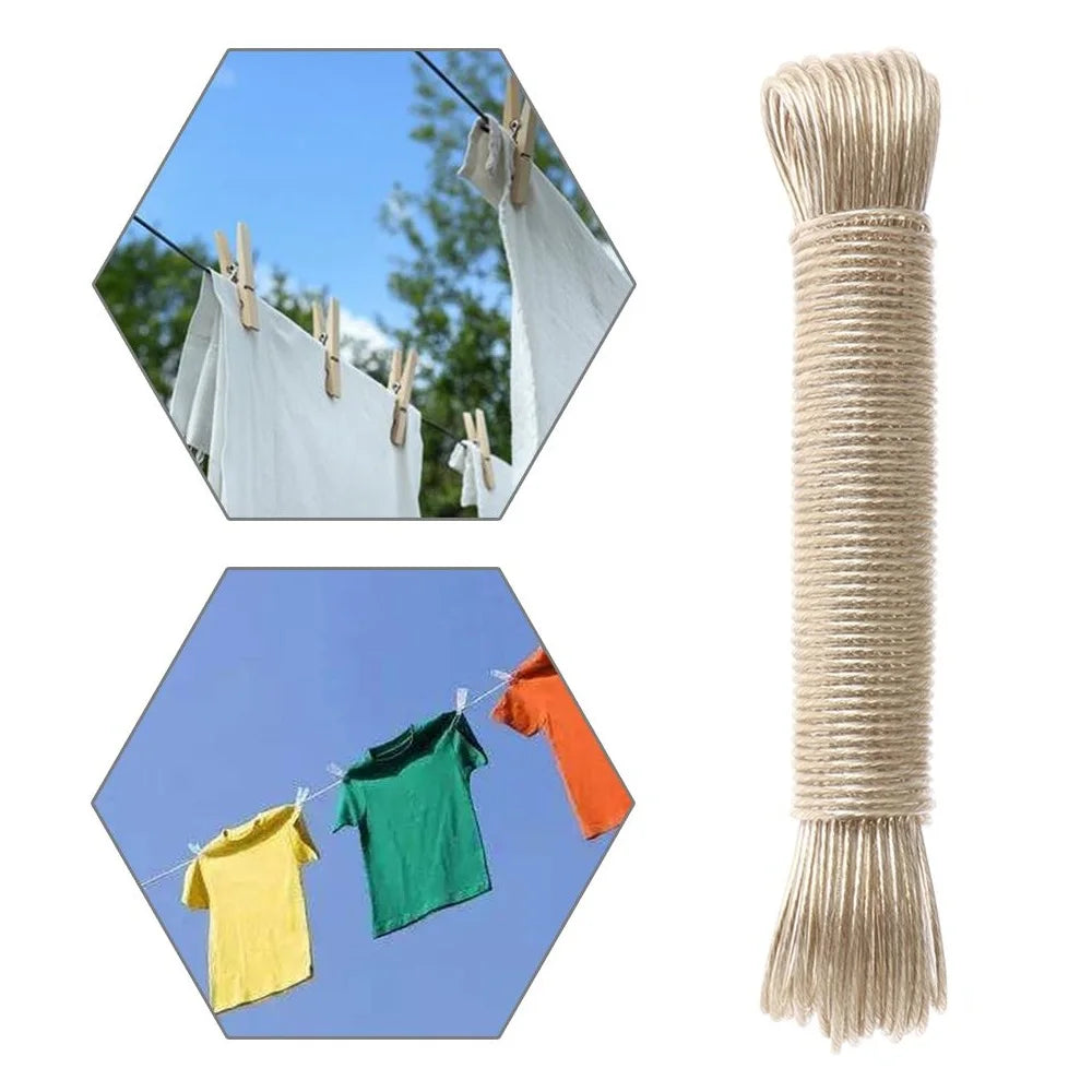 20M Steel Core Plastic Coated Clothesline Rope – Laundry Drying