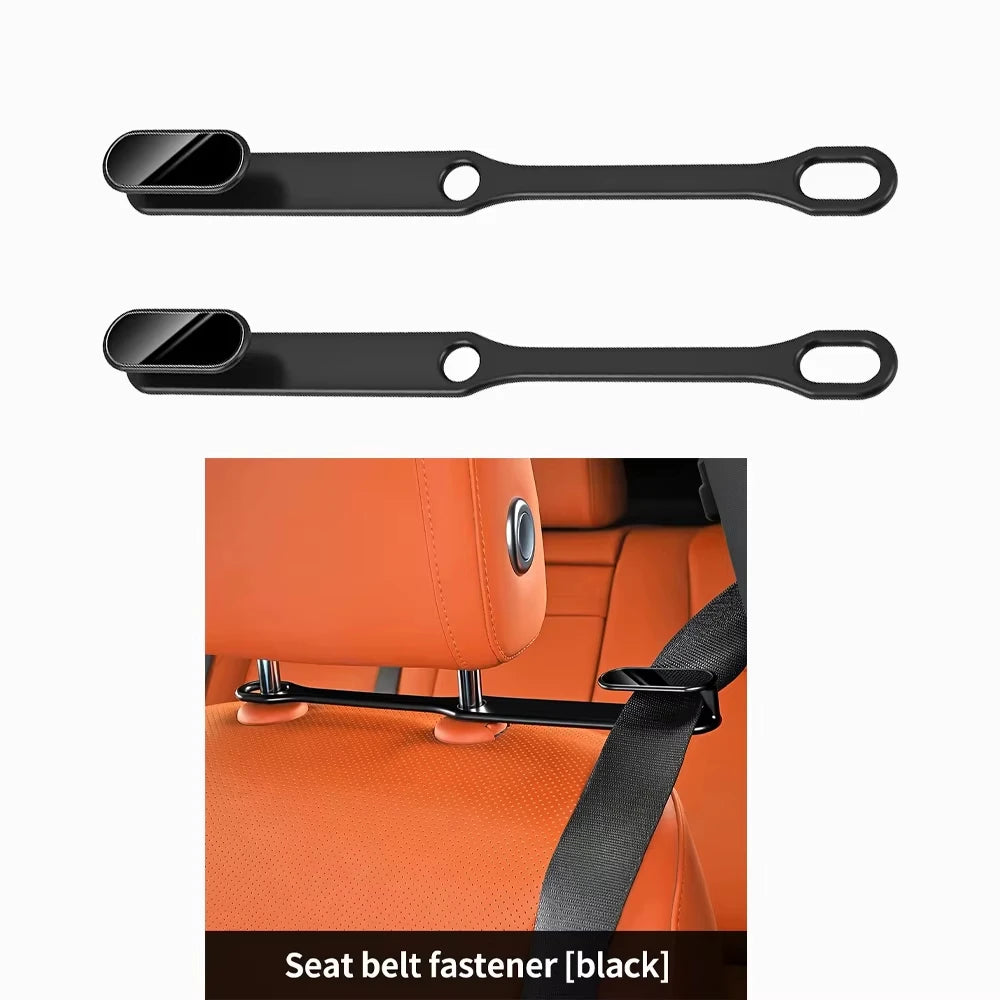Auto Seat Belt Anti Pinch Strip Car Decoration Car Interior Sports Seat Car Seat Belt Extension Fixator Modification Accessories Peaceful Pleasures Health and Wellness Black - 1Pair