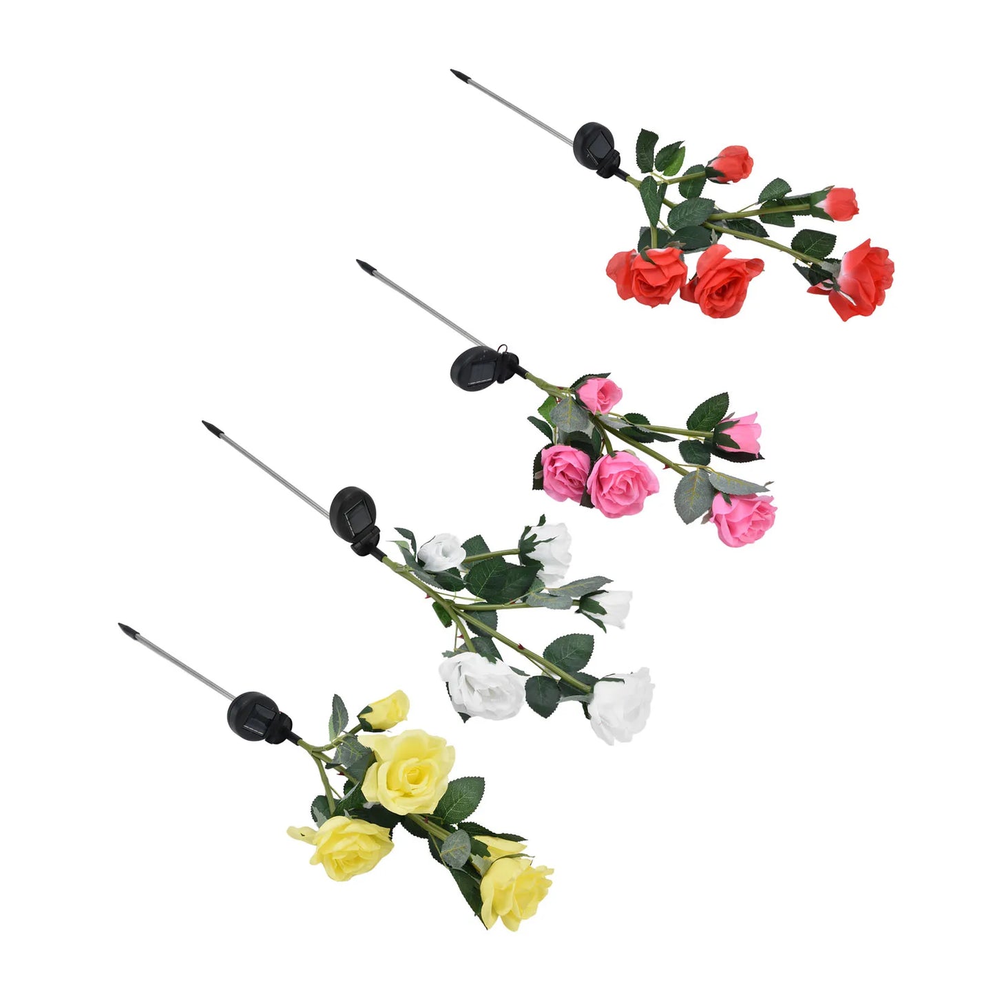 Solar Flower Lights Solar Flowers Intelligent Light Control Polysilicon Material Waterproof Function for Courtyard for Garden Peaceful Pleasures Health and Wellness