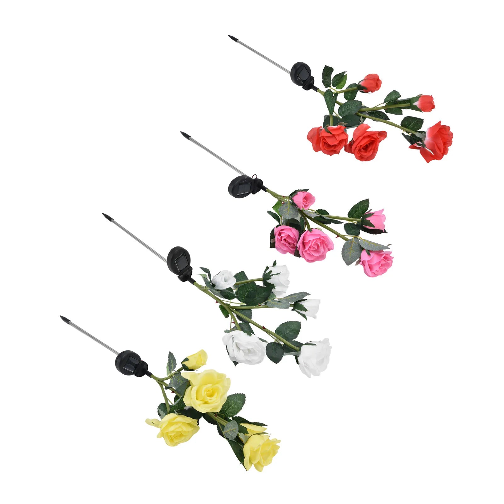 Solar Flower Lights Solar Flowers Intelligent Light Control Polysilicon Material Waterproof Function for Courtyard for Garden Peaceful Pleasures Health and Wellness