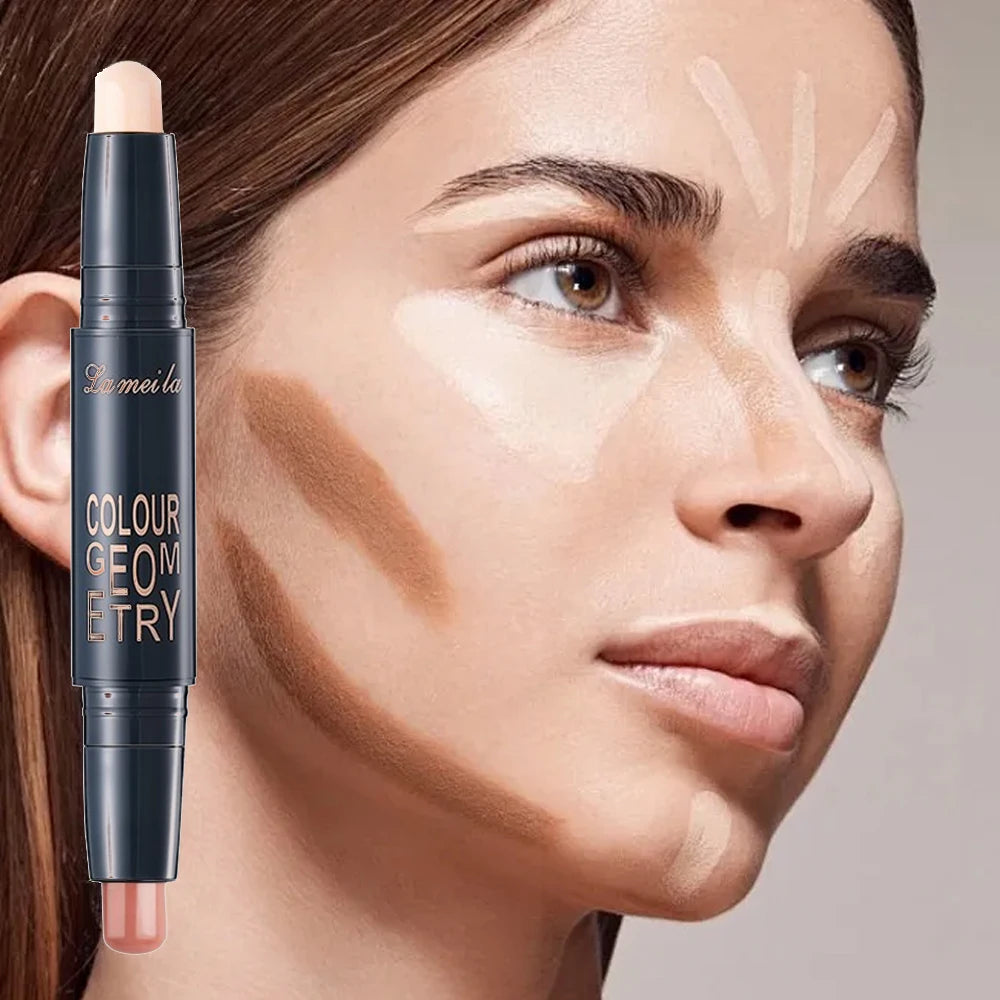 Dual-ended contour stick, facial foundation, concealer, long-lasting dark circles, correcting contour concealer, makeup Peaceful Pleasures Health and Wellness