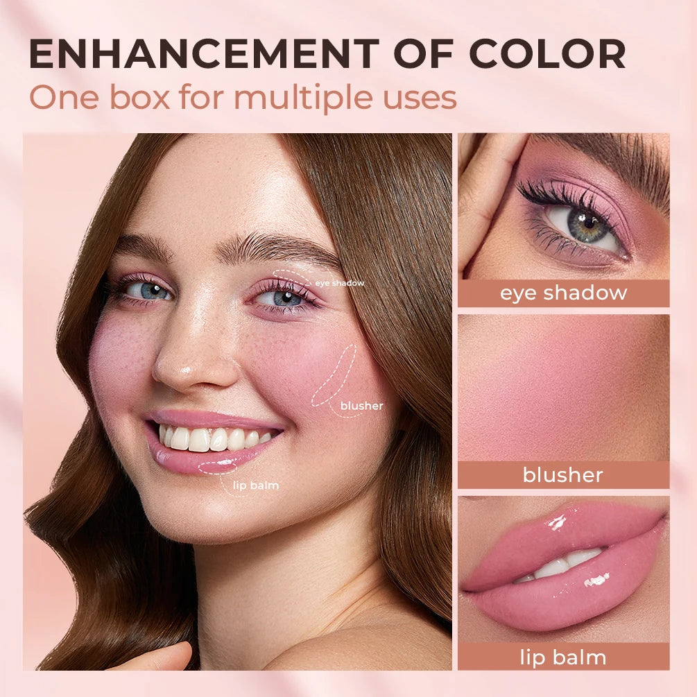 Warm Change Blush Clear Crystal Color Changing Highlight Lasting Fine Shimmer Blush Cream Natural Makeup Blush Palette Lip Tint Peaceful Pleasures Health and Wellness