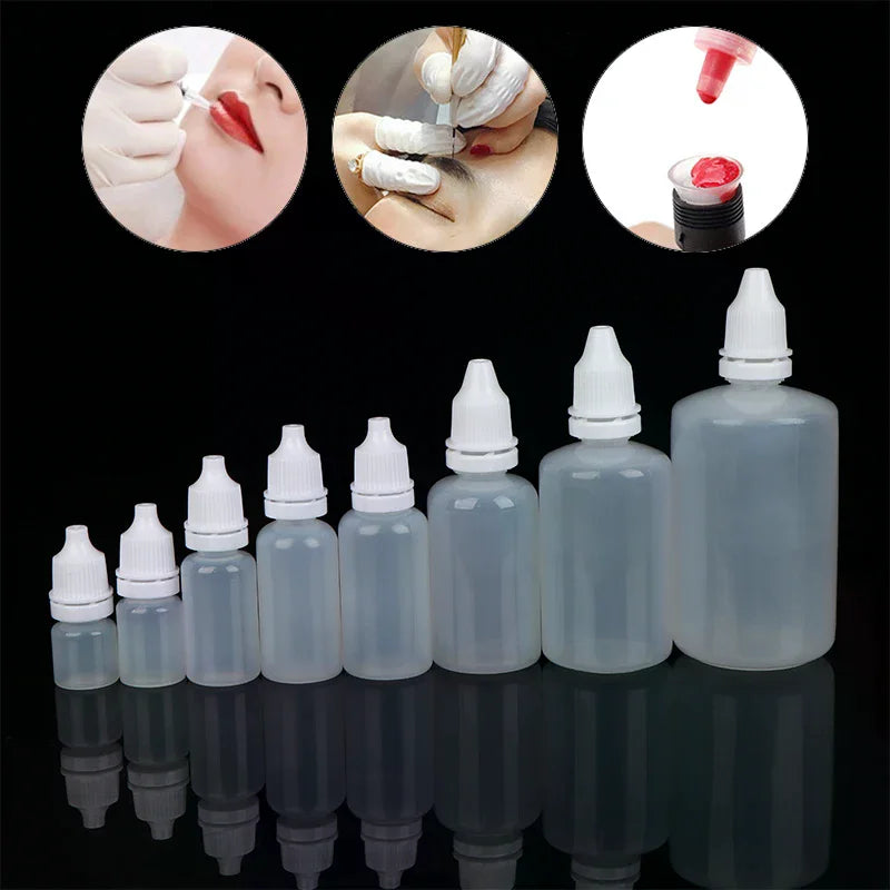 5Pcs 3/5/10/15/20/30/50/100ml Empty Plastic Dropper Bottle Paint Beauty Oil Ink Squeezable Refillable Bottle Cosmetics Storage Peaceful Pleasures Health and Wellness
