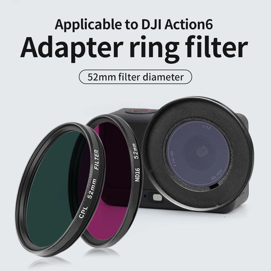 52mm ND & CPL Filters Set For DJI Osmo Action6 Neutral Density Camera Lens ND Filter And Filter Adapter Ring Peaceful Pleasures Health and Wellness