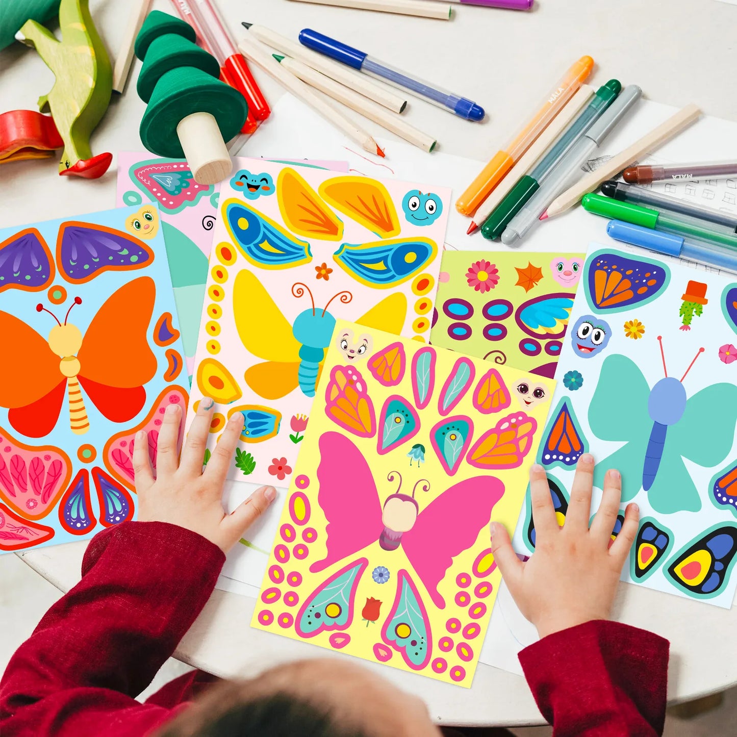 Kids DIY Butterfly Sticker Fun Assemble Puzzle Jigsaw Toys Children