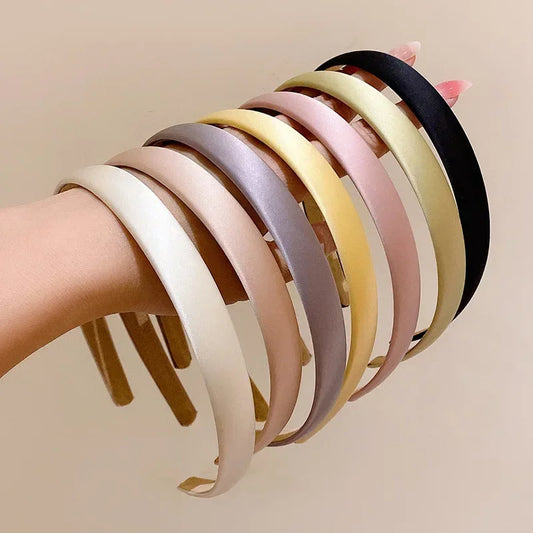 1 Wide Retro Premium Satin Solid Hairbands Headbands Women Vintage Peaceful Pleasures Health and Wellness