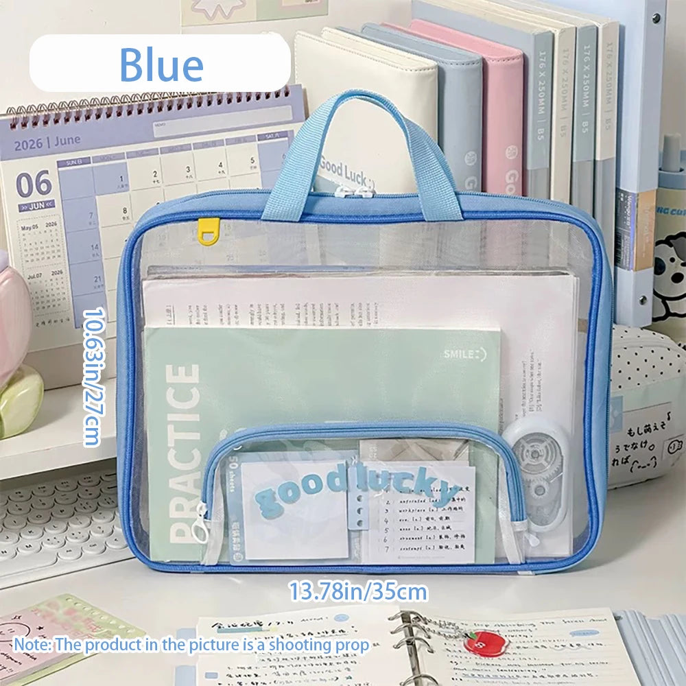 Horizontal Subject Classification Bag Student Hand-held Multi-layer
