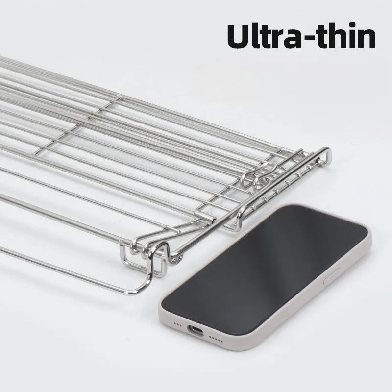Aluminum Outdoor Table Side Storage Rack Hanging Mesh IGT Table Expansion Bracket Folding Table Extension Basket Folding Rack Peaceful Pleasures Health and Wellness