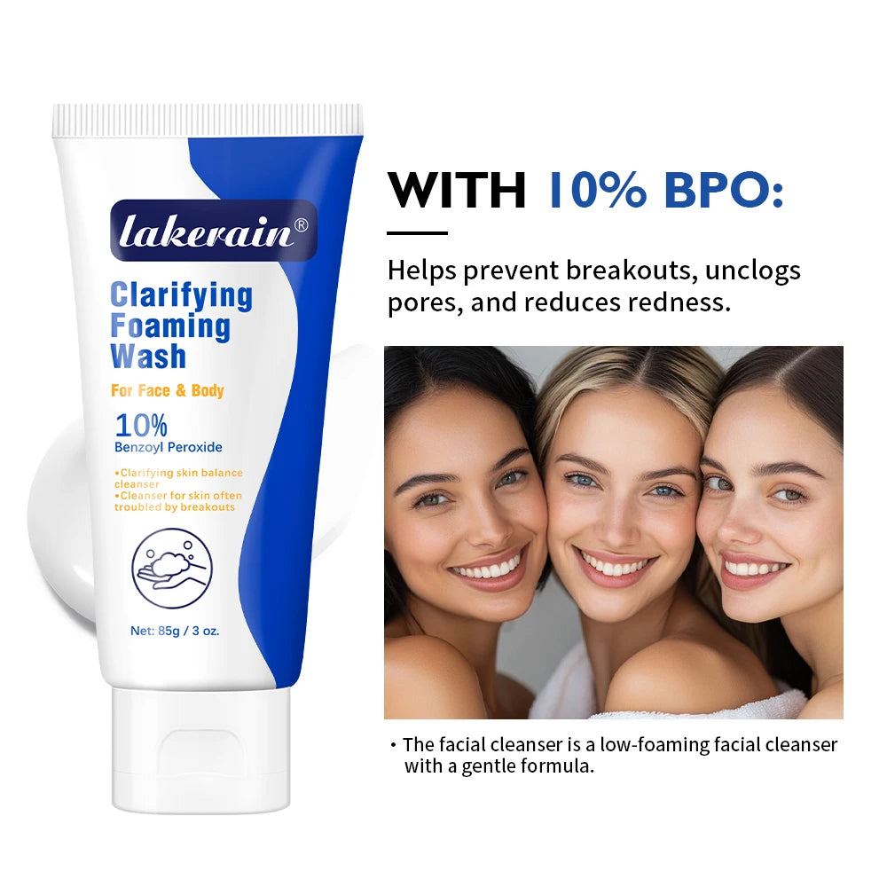 Acne Foaming Wash Benzoyl Peroxide 10% Maximum Antimicrobia Moisturizers reduces redness For Face & Body Skin Care Face Wash Peaceful Pleasures Health and Wellness