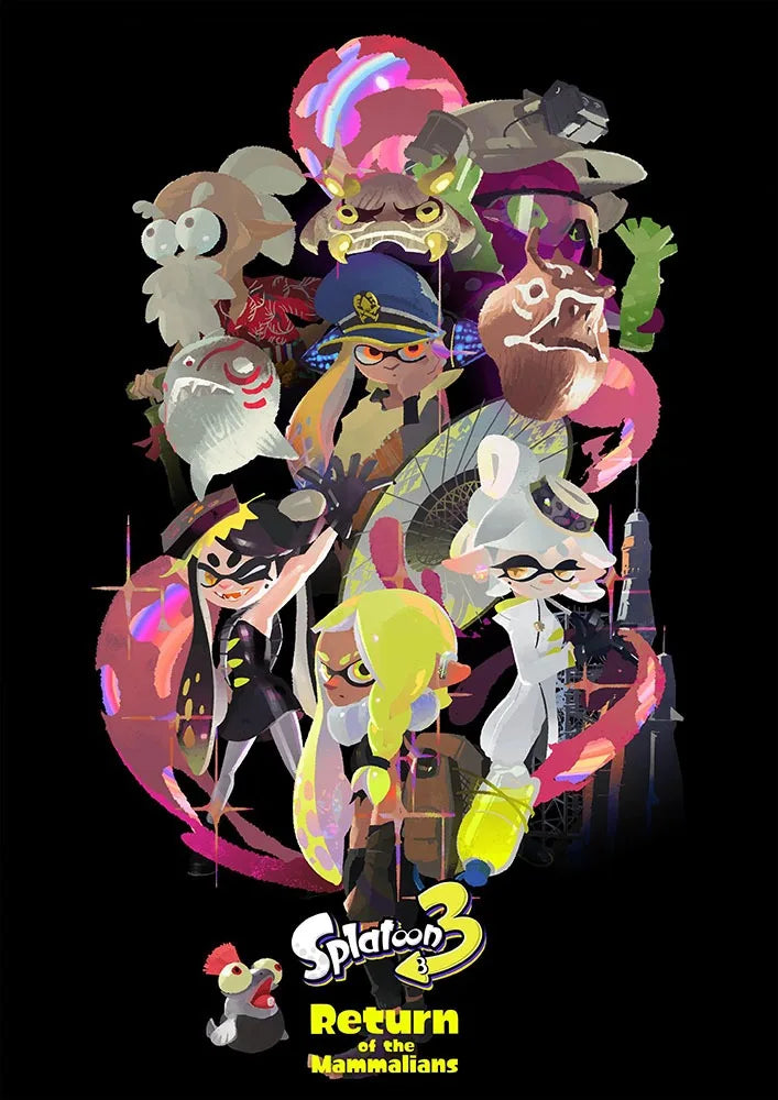 Classic game Splatoon 3 poster anime painting art Canvas printing Wall Home Living Room Internet bar decoration hanging painting Peaceful Pleasures Health and Wellness