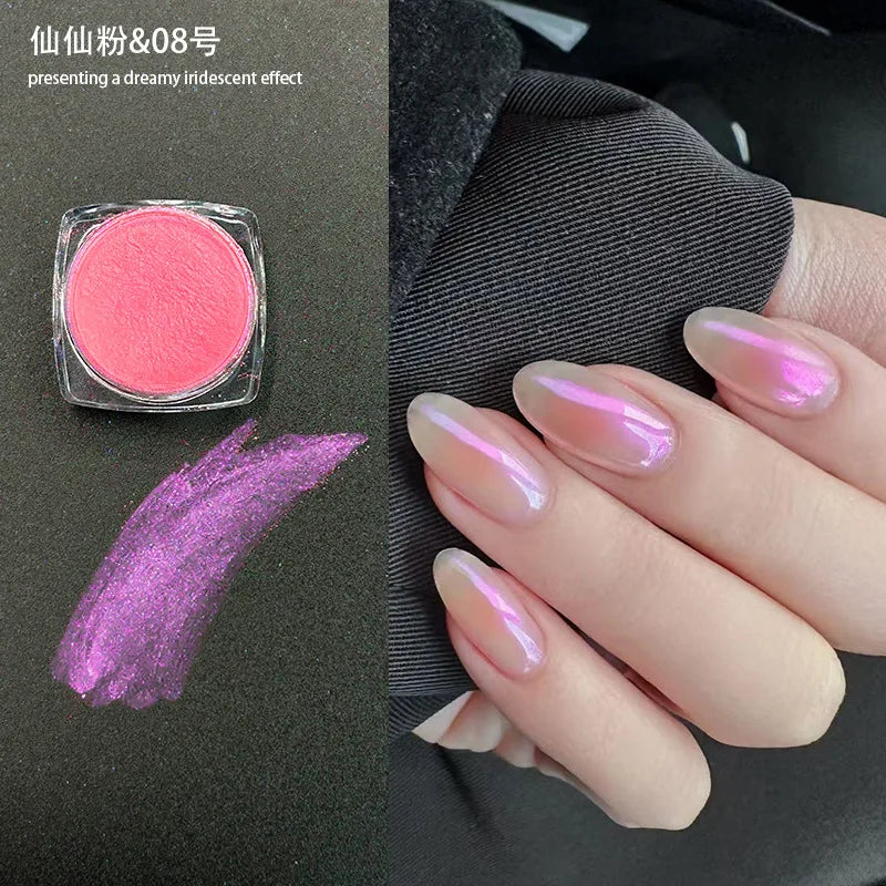 Icy Aurora Holographic Nail Glitter Powder | Polarizing Shine 1g