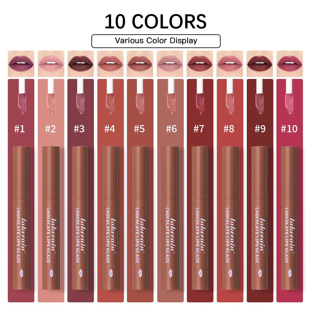 5-Piece Chocolate Matte Lip Gloss Set – Waterproof & Moisturizing Matte Lip Gloss Set Peaceful Pleasures Health and Wellness