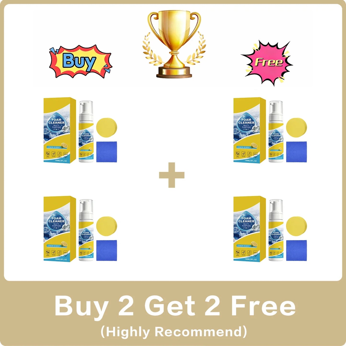 Multi-Purpose Foam Cleaner – No Scrub Deep Stain Removal 150ml