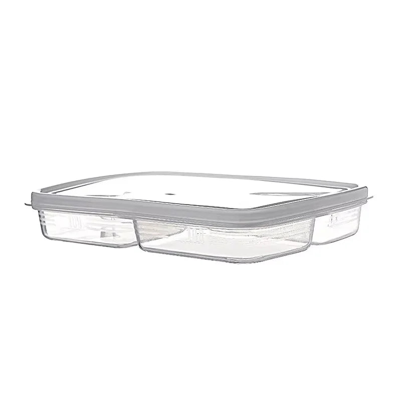 Frozen Meat Band Lid Refrigerator Storage Box Fresh-keeping Box Meat Onion Ginger Garlic Side Vegetable Box Peaceful Pleasures Health and Wellness 4 compartments
