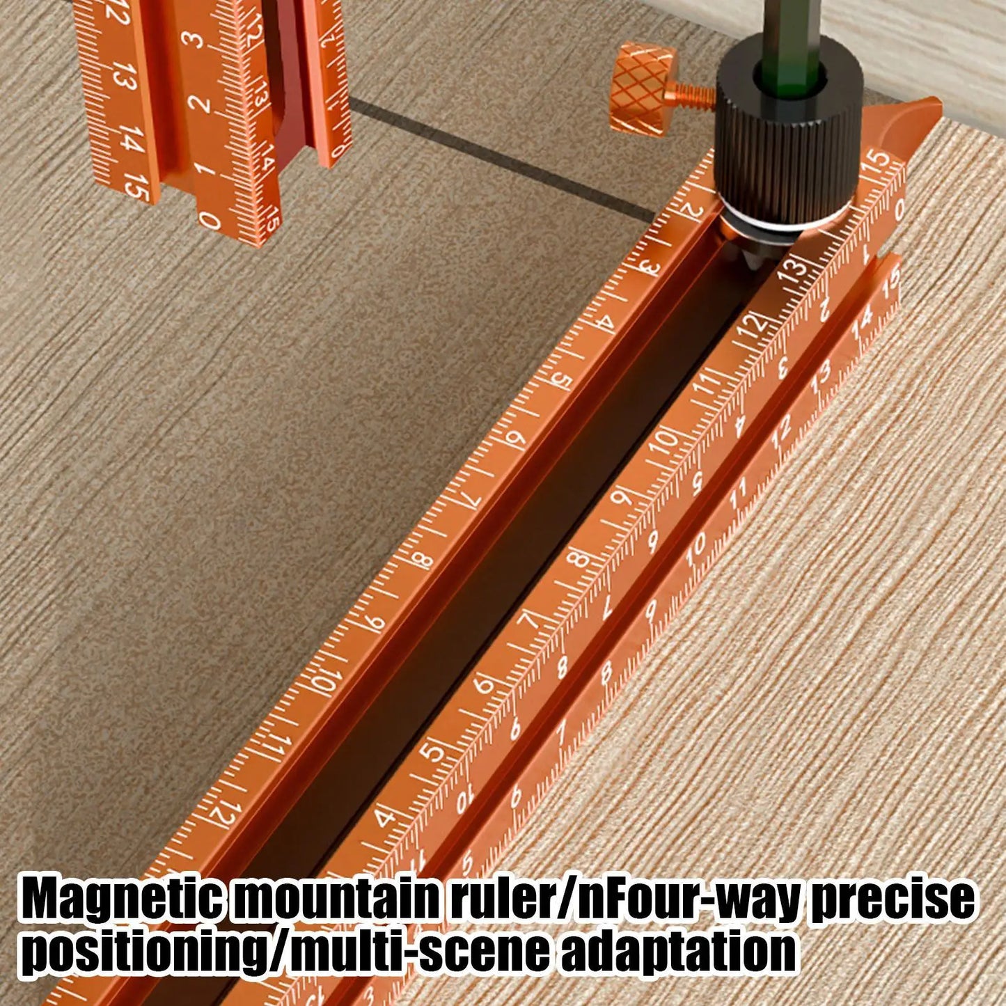 4-Sided Magnetic Woodworking Ruler | Precision Angle Finder Tool