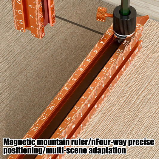 4-Sided Magnetic Woodworking Ruler | Precision Angle Finder Tool Woodworking Measuring Ruler Peaceful Pleasures Health and Wellness