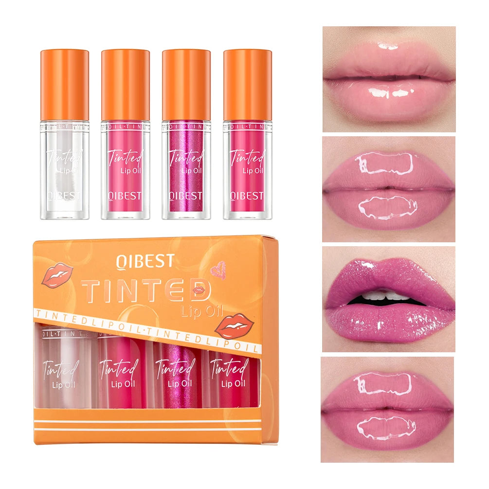 Mirror Water Light Lip Gloss Lasting Transparent Lip Oil Moisturizing Sexy Lipgloss Jelly Glass Lip Glaze Tint Makeup Sets Peaceful Pleasures Health and Wellness Set A
