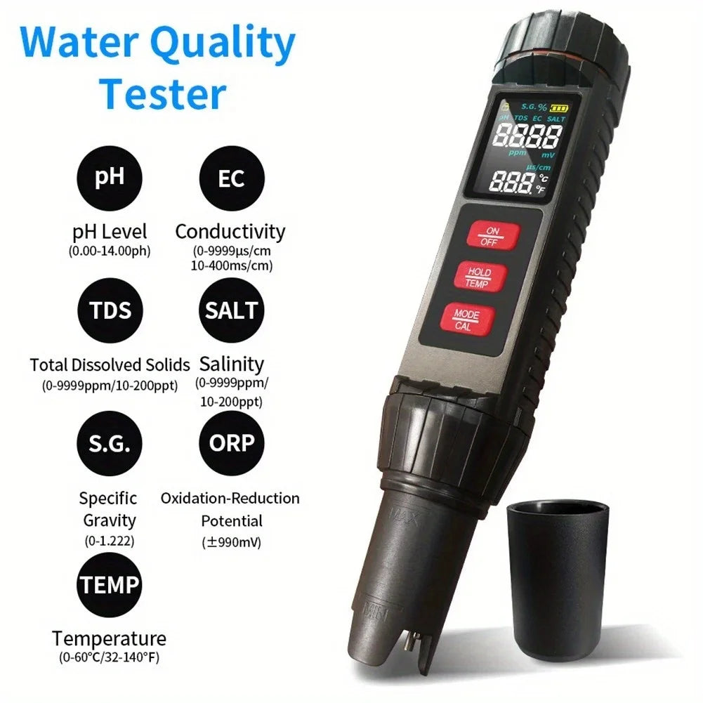 7 In1 Water Quality Testing Pen Digital TDS Meter Water Monitor for Household Drinking Water, Aquarium, Pool, Hydroponics Peaceful Pleasures Health and Wellness