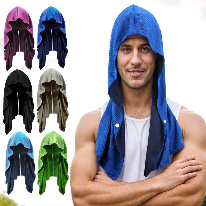 Outdoor Sports Sun Protection and Cooling Towel Gym Beach Camping U-shaped Cooling Hoodie Headscarf Quick-drying Towel Peaceful Pleasures Health and Wellness