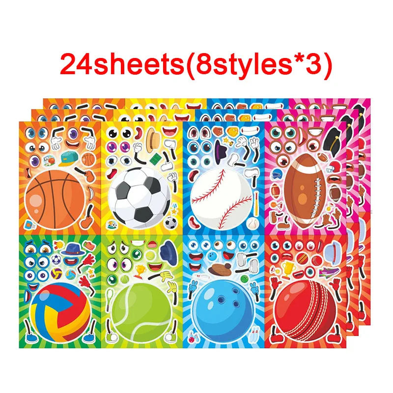 Make Sport Balls Puzzle Sticker Kids Party Game Toys DIY Football