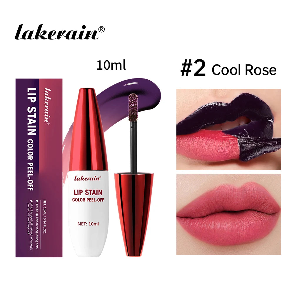 3 Colors Lip Stain Color Peel-Off Stick Set Long-lasting Waterproof Pink Liquid Lip Gloss No Fading And Non-stick Cup Lip Gloss Peaceful Pleasures Health and Wellness 2 cool rose