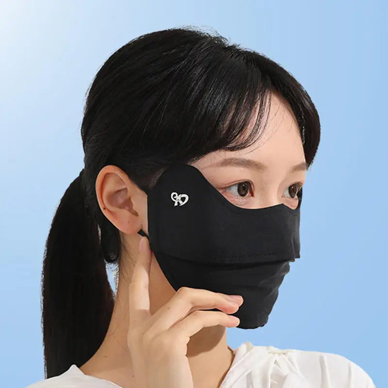 Outdoor Sunscreen Mask Women Girl Ice Silk Face Mask Breathable Mesh Face Cover Driving Riding Hiking Dustproof Mask Peaceful Pleasures Health and Wellness