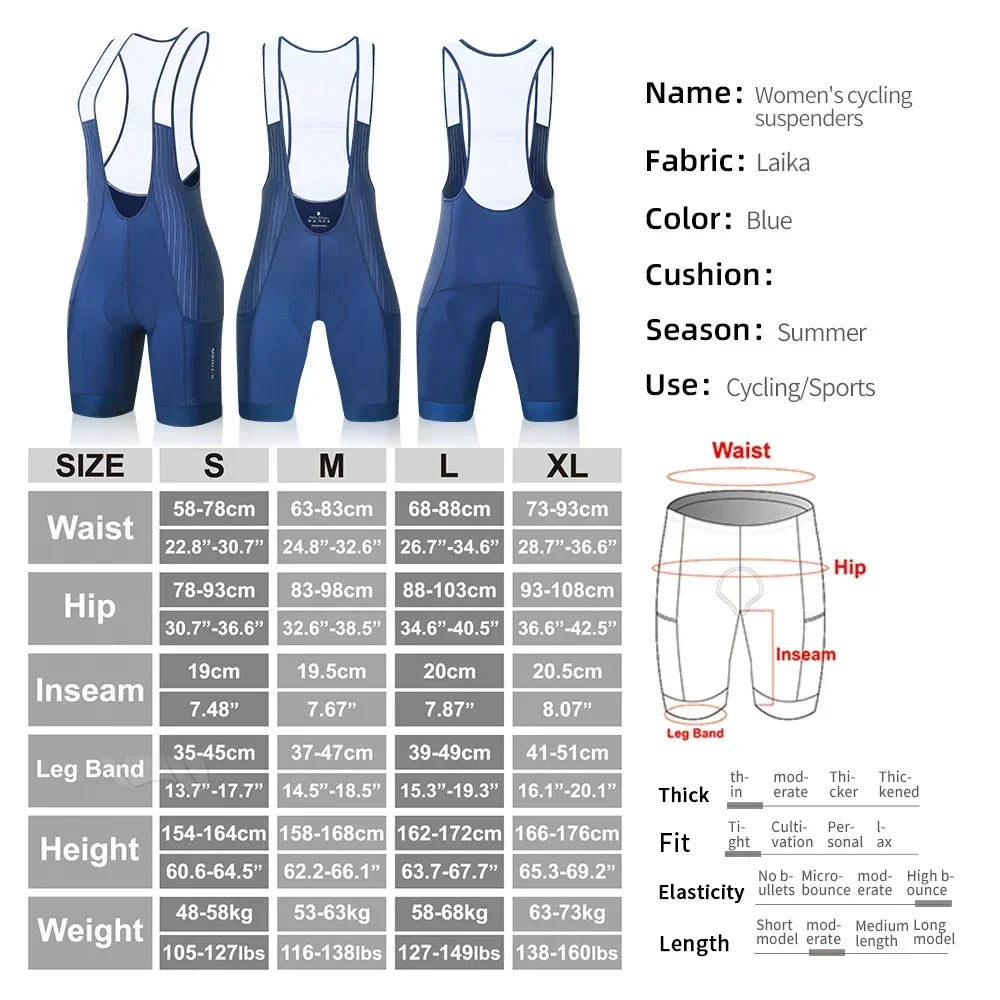 X-TIGER Women's Cycling Bib Shorts – Breathable, ST-MULTI Pad