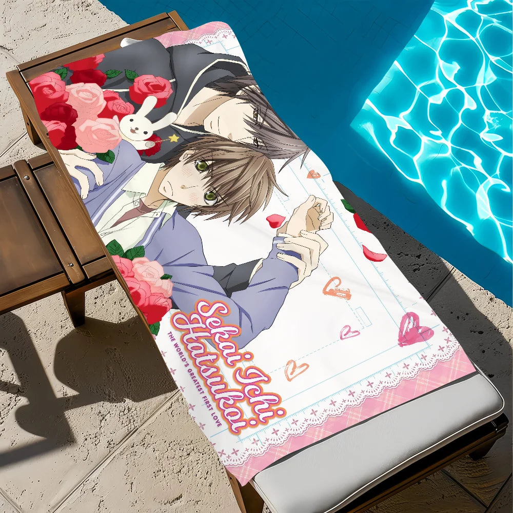 Sekai-ichi Hatsukoi Anime Beach Towel – Quick Dry & Soft Anime Beach Towel Peaceful Pleasures Health and Wellness z3 STJ80x160CM
