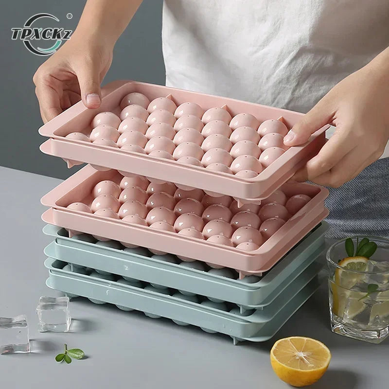 3D Round Ice Cube Tray With Lid Plastic Diamond Spherical Style Ice Mold DIY Mould Ice Ball Maker Kitchen Tools ice cube mold Peaceful Pleasures Health and Wellness