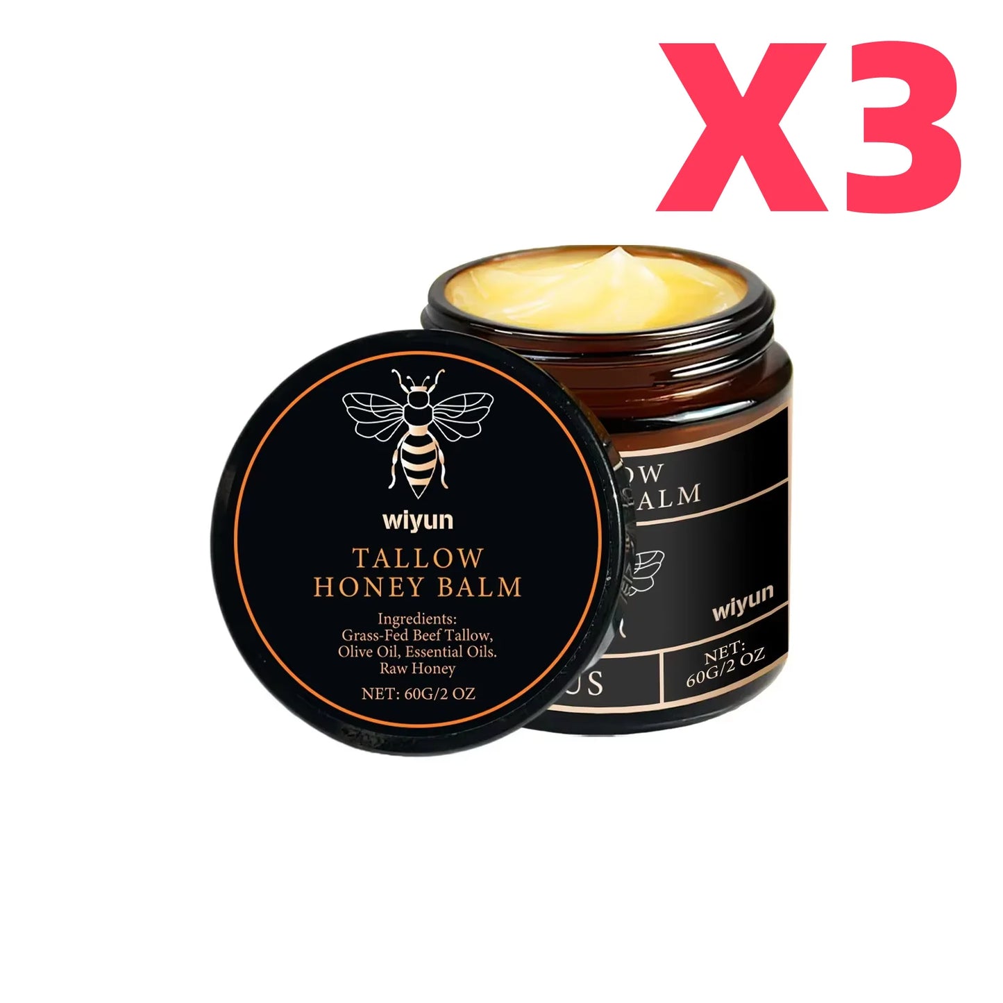 WIYUN Beef Tallow Honey Face Cream – Moisturizing & Brightening