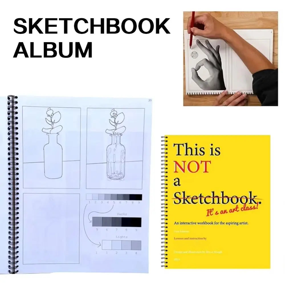 Professional This Is Not a Sketchbook Interactive Workbook Hardcover Art Class Drawing Book Thick Paper Stationery Peaceful Pleasures Health and Wellness