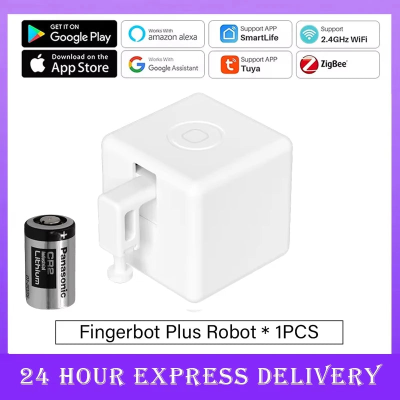 Tuya Zigbee 3.0 Bluetooth Smart Fingerbot Switch Remoter Garage Curtain Button Robot Pusher for Alexa Google Home Voice Assitant Peaceful Pleasures Health and Wellness Plus Zigbee CR2-W China Mainland