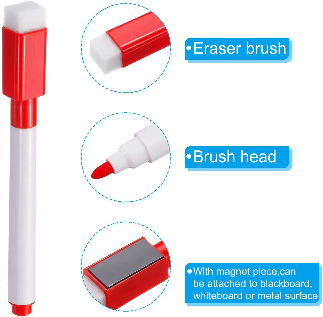 Magnetic Dry Erase Markers with Eraser Cap, White Board Mini Dry Erase Markers Bulk, Fine Point Tip Student White Board Markers Peaceful Pleasures Health and Wellness