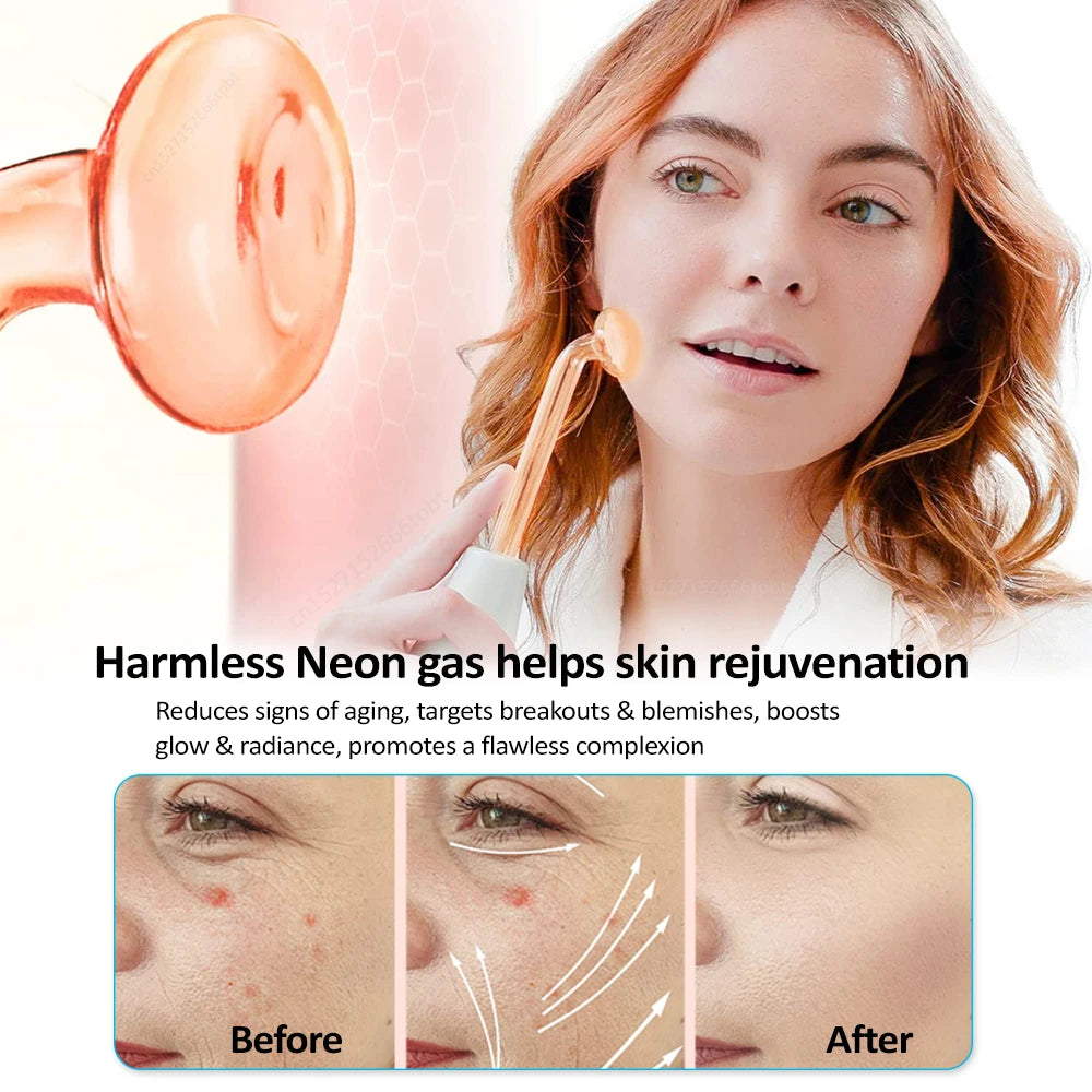 Electrotherapy Wand High Frequency Electrode Glass Tube Wand for Face Skin Tightening Machine Facial Acne Spot Wrinkles Remover Peaceful Pleasures Health and Wellness
